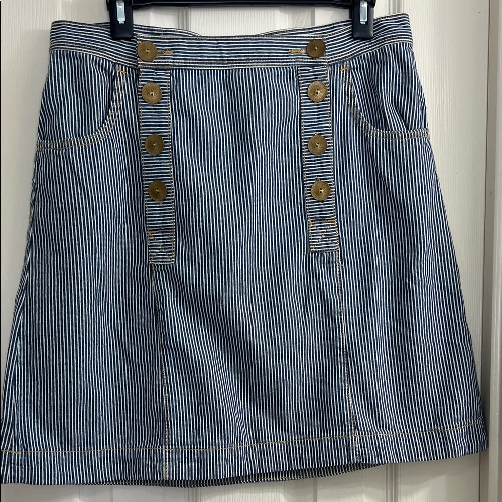 Pilcro Skirt Women Size 12 Blue Button-Front